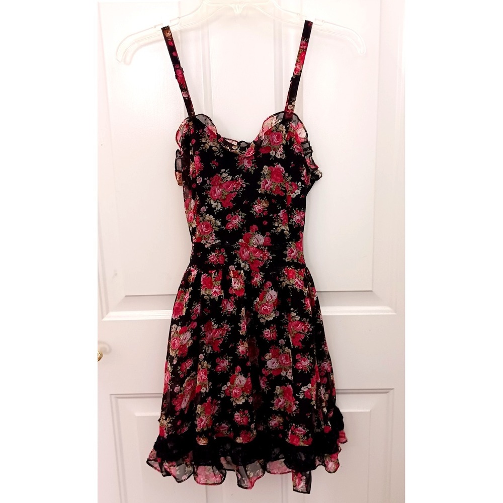 Tripp Nyc Daang Goodman Romantic Rose Garden Floral Dress Size‎ S Whimsy Goth